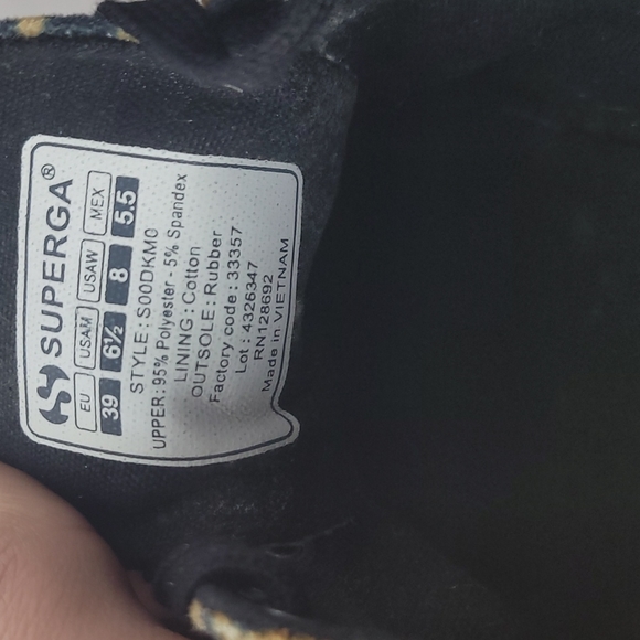 Superga 2750 Fanvelw Velvet Cognac Zebra Animal Print Sneakers Lace Up Size 8 - Picture 11 of 13